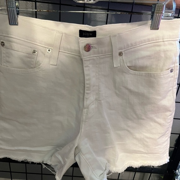 J. Crew Pants - J. Crew White Jean Shorts with Distressed Hem